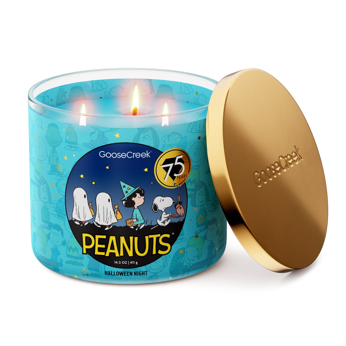 Halloween Night 3-Wick Peanuts Candle